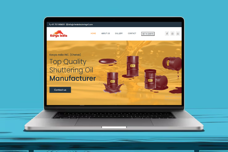 Shuttering oil website for Kavya India